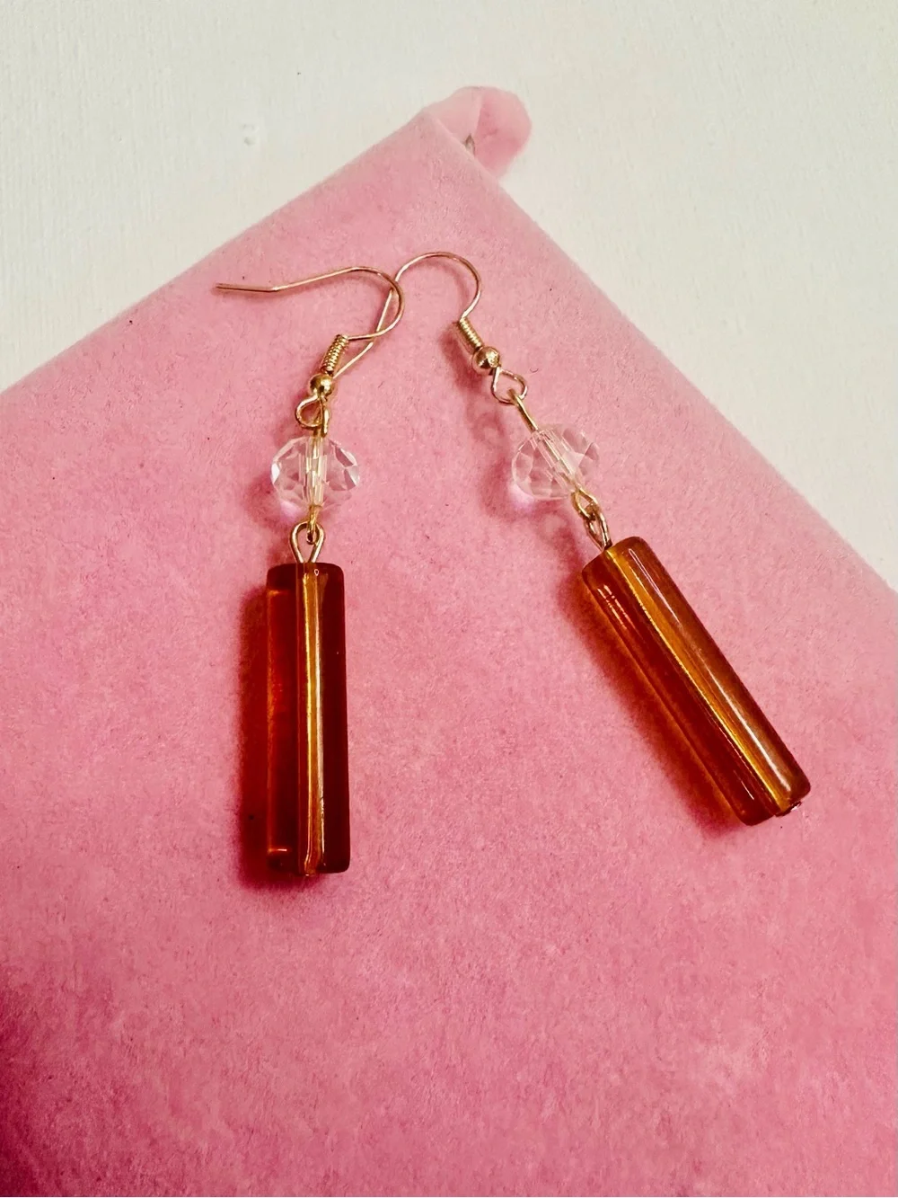 NWT Amber Glass Drop Earrings